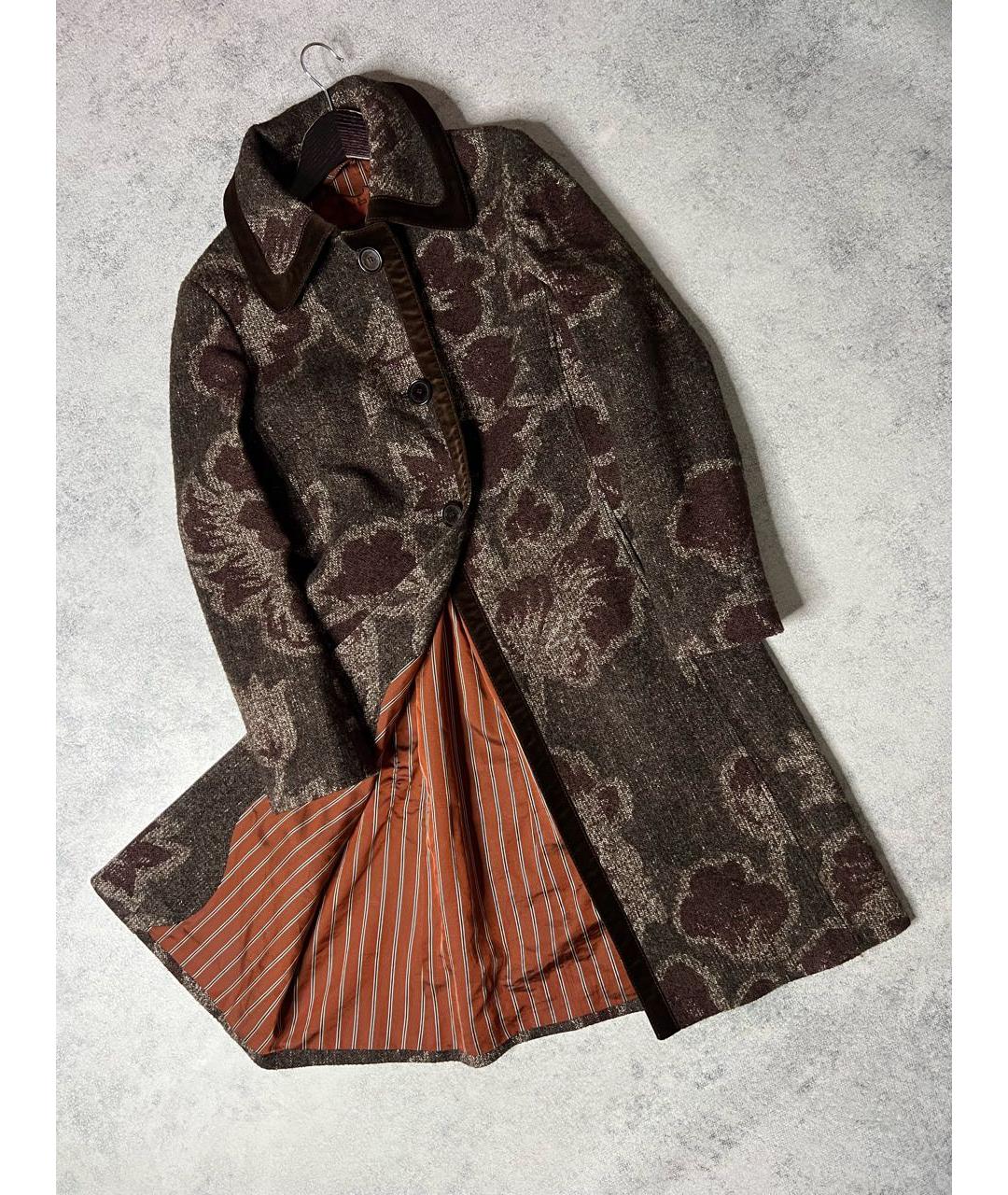 ETRO Коричневое шерстяное пальто, фото 9