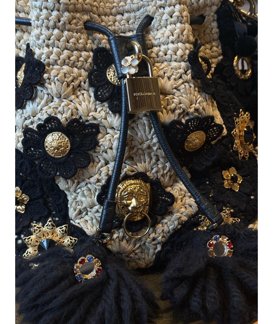 DOLCE&GABBANA Бежевая плетеная сумка через плечо, фото 7