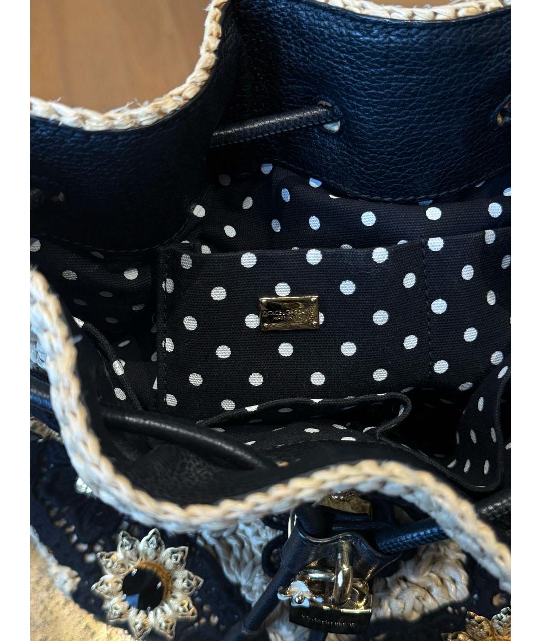 DOLCE&GABBANA Бежевая плетеная сумка через плечо, фото 4