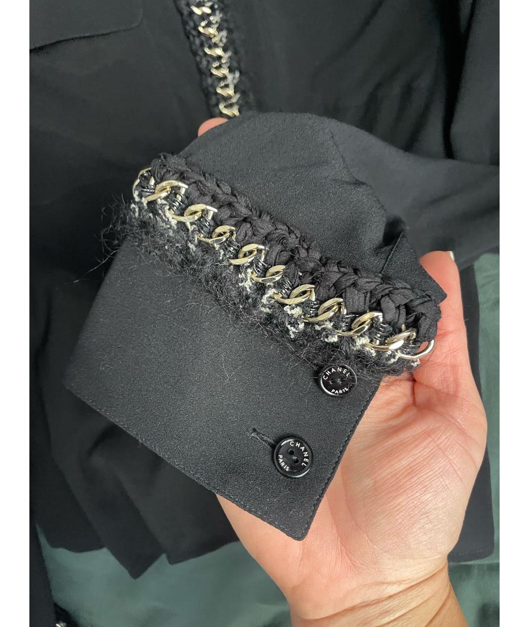 CHANEL Черная шелковая блузы, фото 4