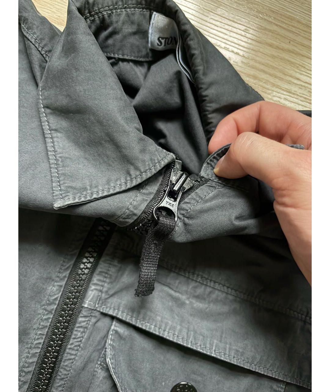 STONE ISLAND Антрацитовая хлопковая куртка, фото 4