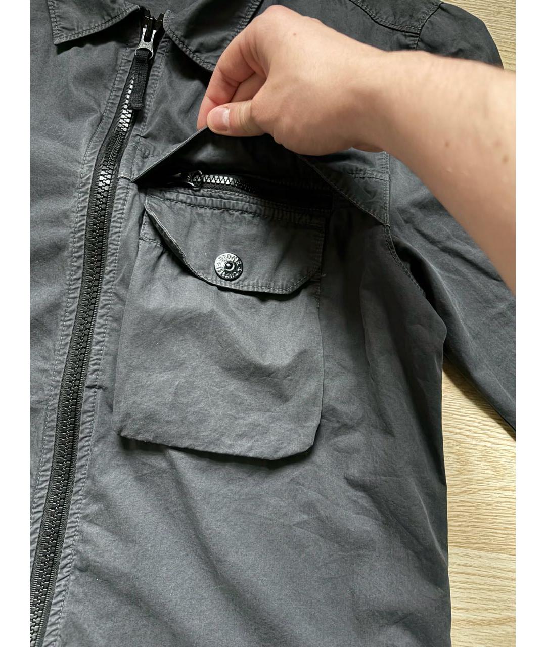 STONE ISLAND Антрацитовая хлопковая куртка, фото 3