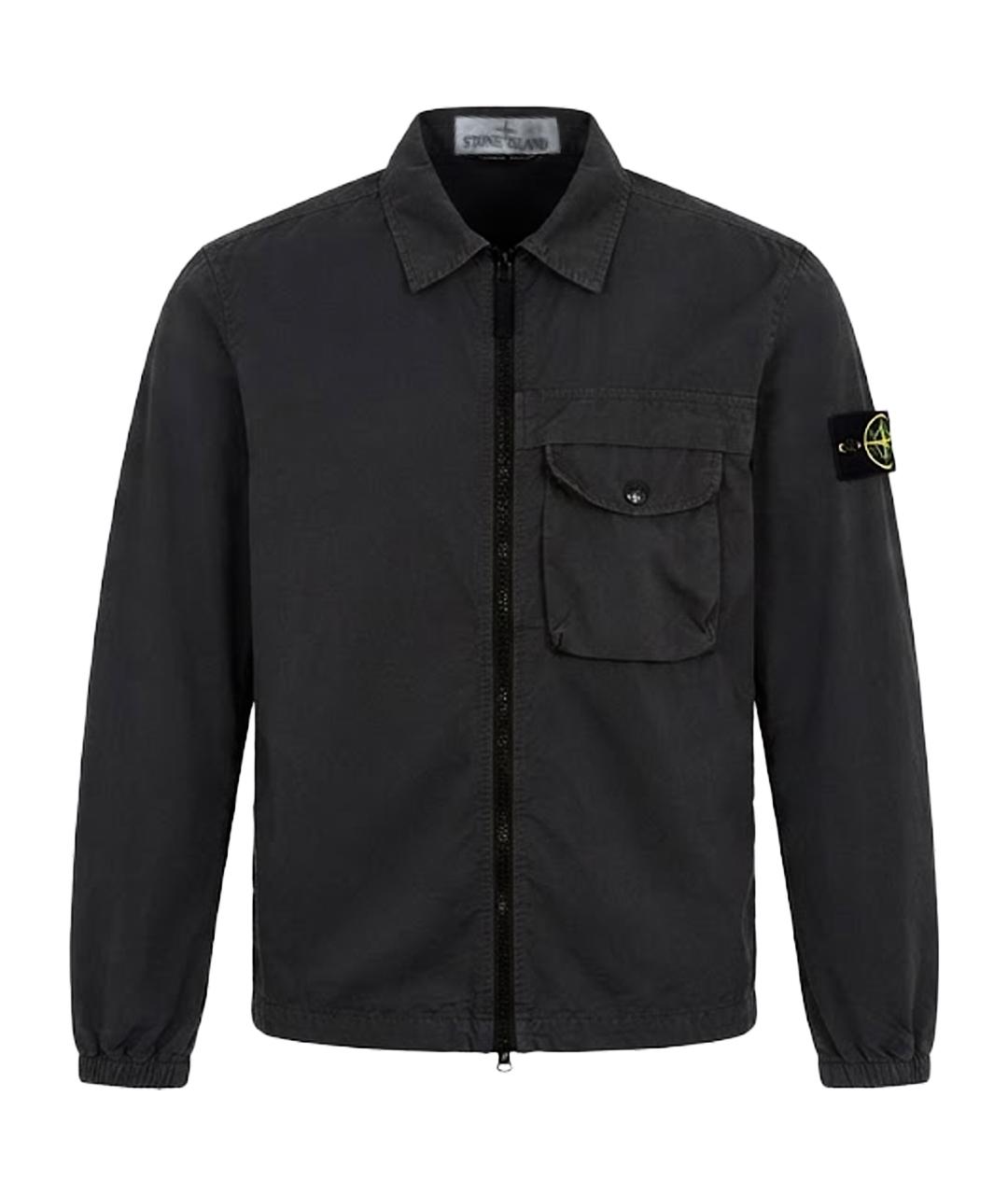 STONE ISLAND Антрацитовая хлопковая куртка, фото 1