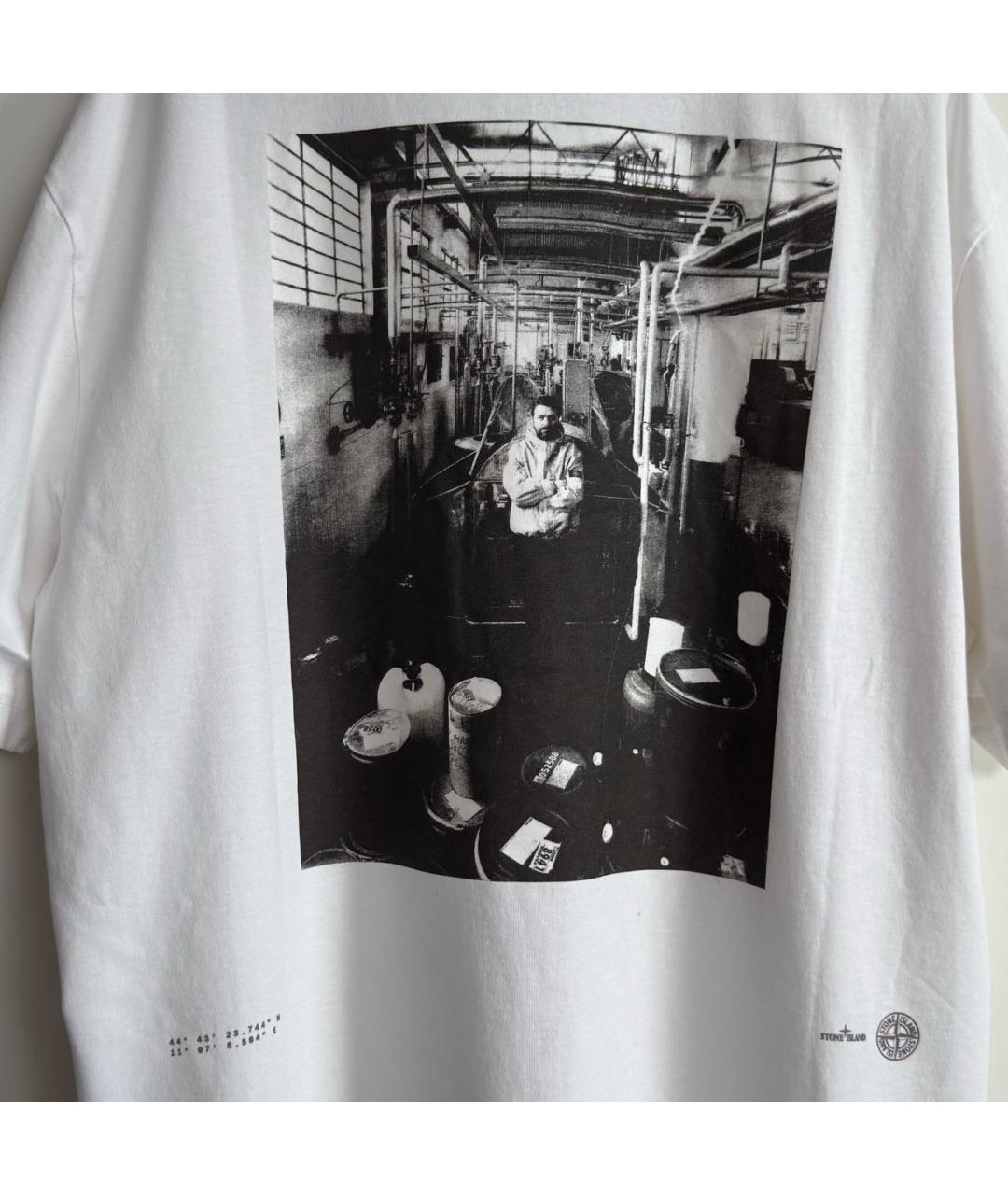 STONE ISLAND Белая футболка, фото 4