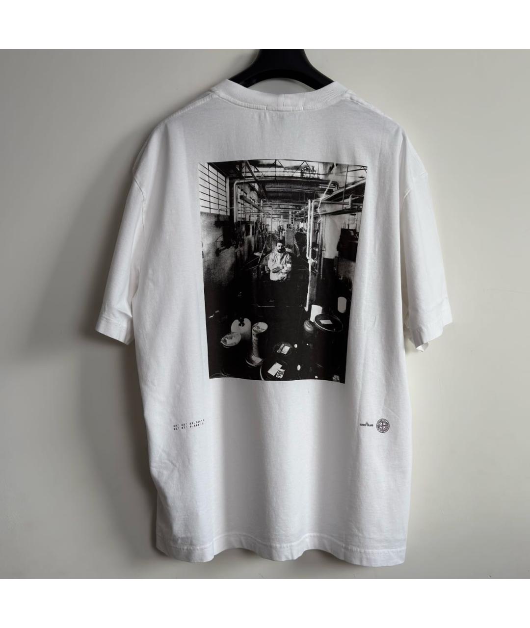 STONE ISLAND Белая футболка, фото 3
