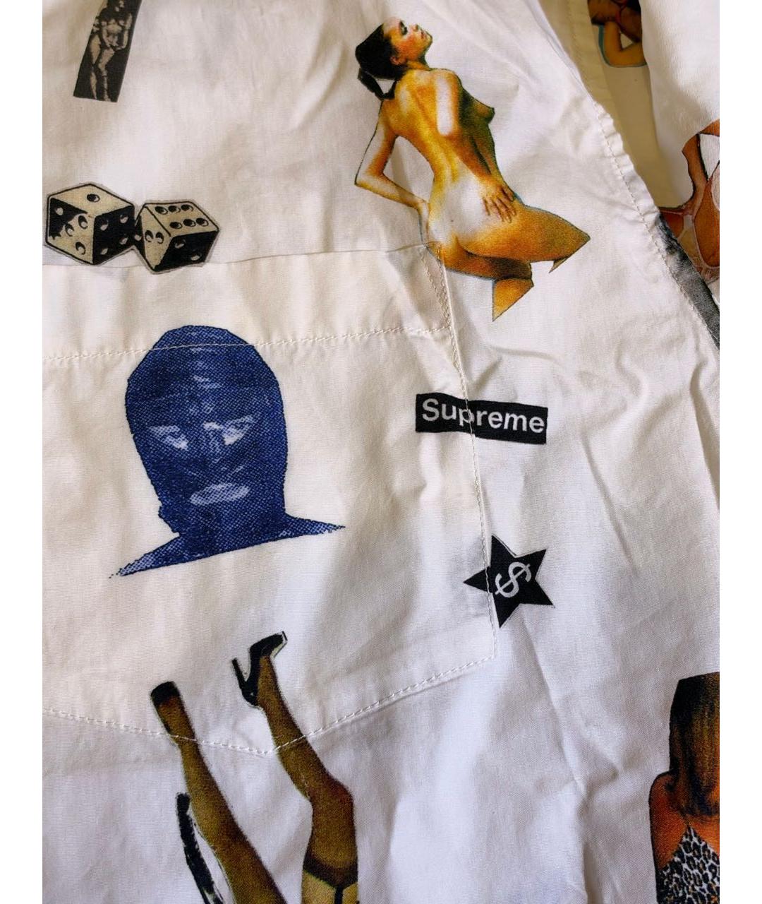 SUPREME Белая хлопковая кэжуал рубашка, фото 4
