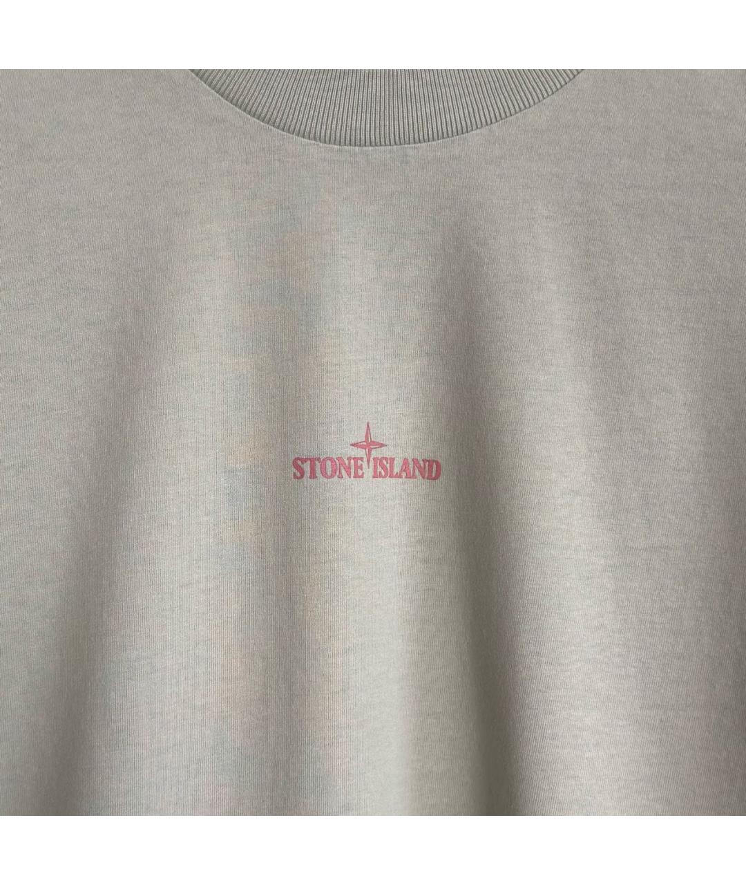 STONE ISLAND Серая хлопковая футболка, фото 2