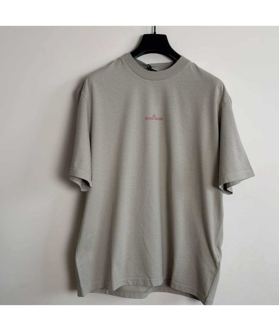 STONE ISLAND Серая хлопковая футболка, фото 6