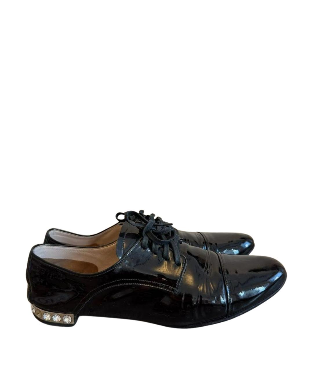 MIU MIU Черные туфли из лакированной кожи, фото 1