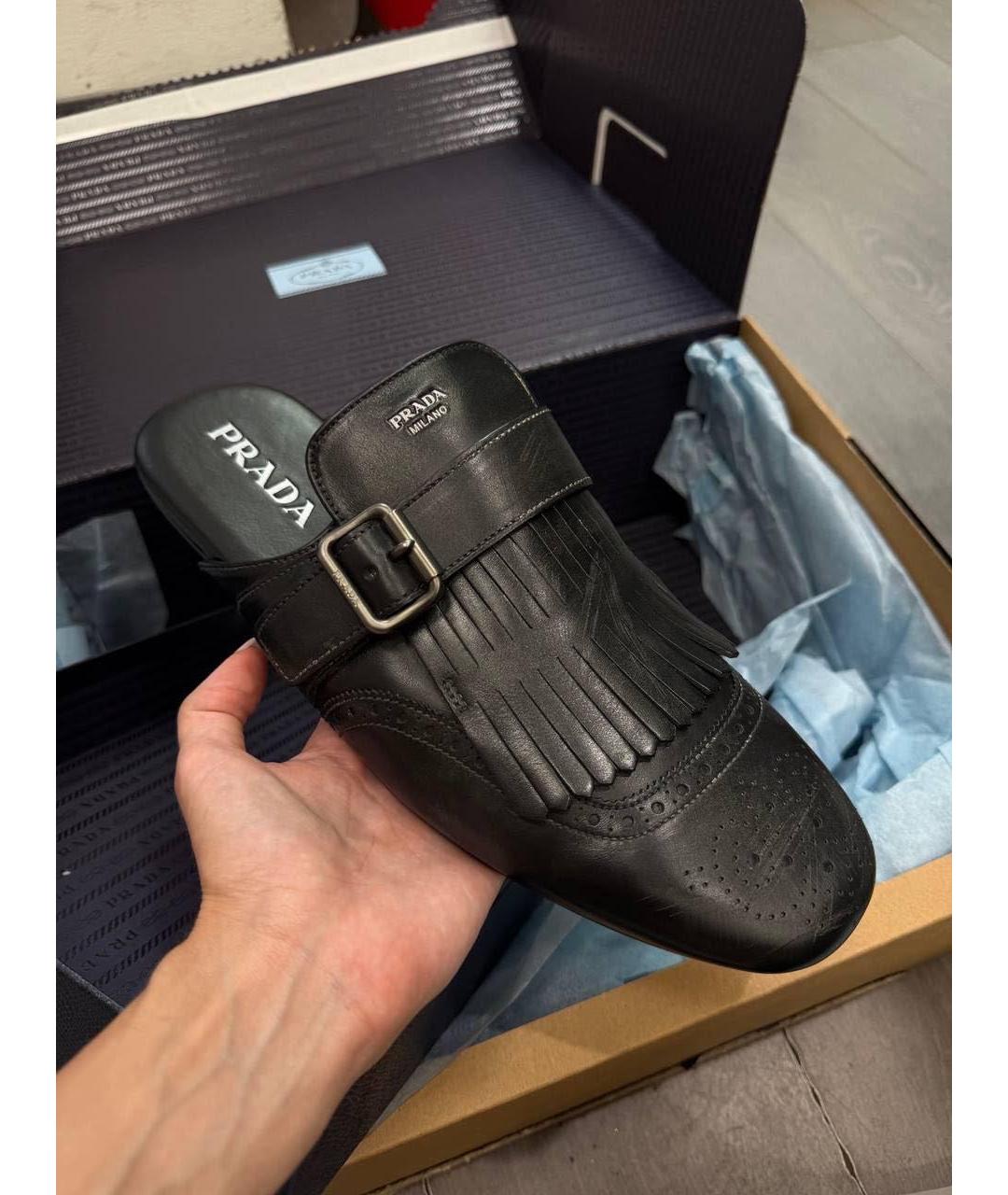 PRADA Черные кожаные лоферы, фото 3