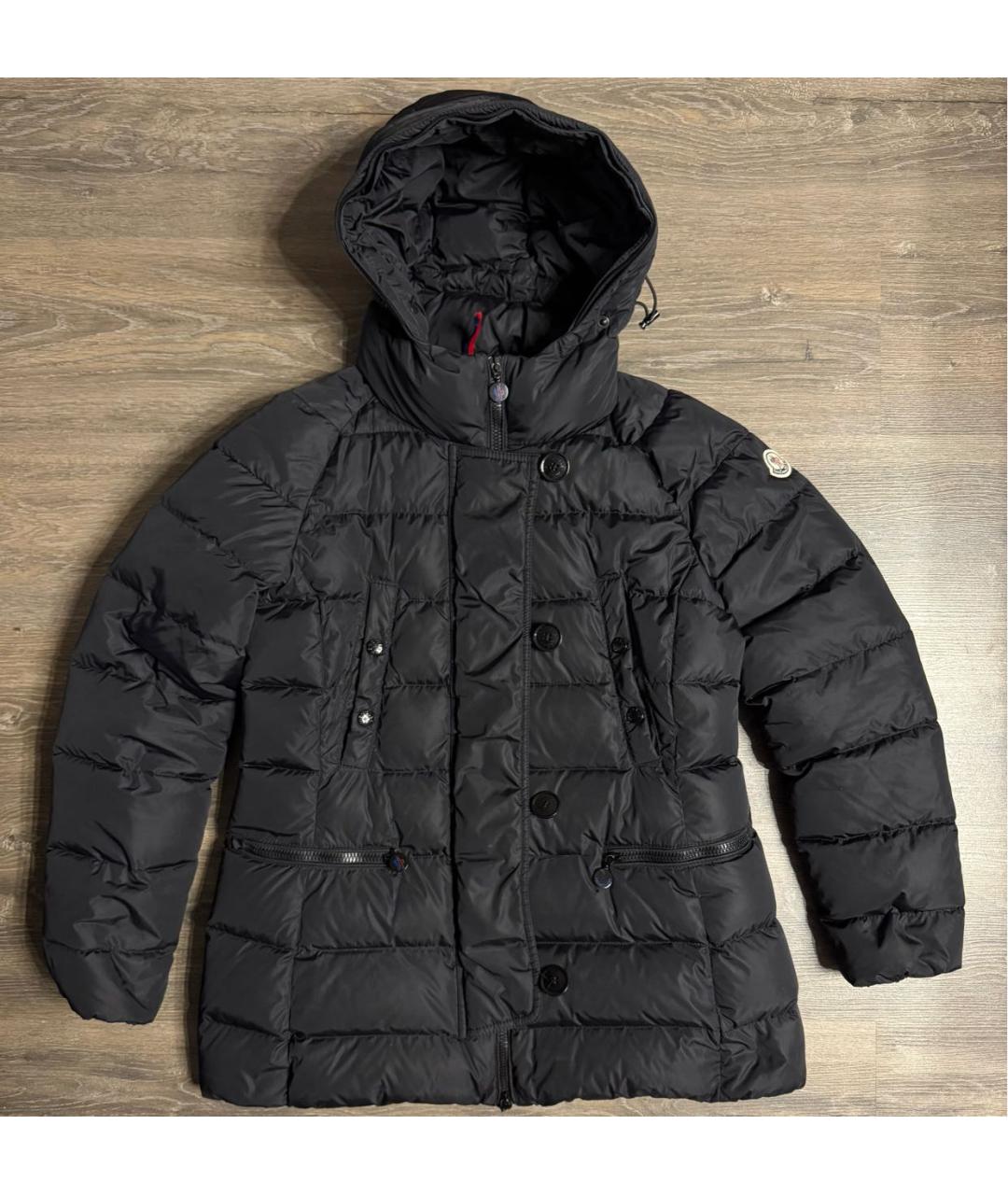 MONCLER Черный нейлоновый пуховик, фото 8