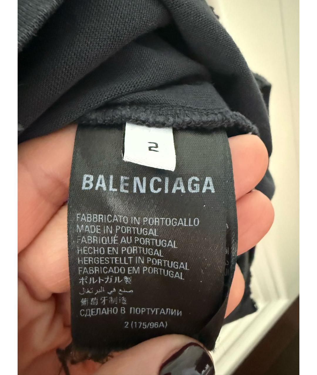 BALENCIAGA Серая хлопковая футболка, фото 7