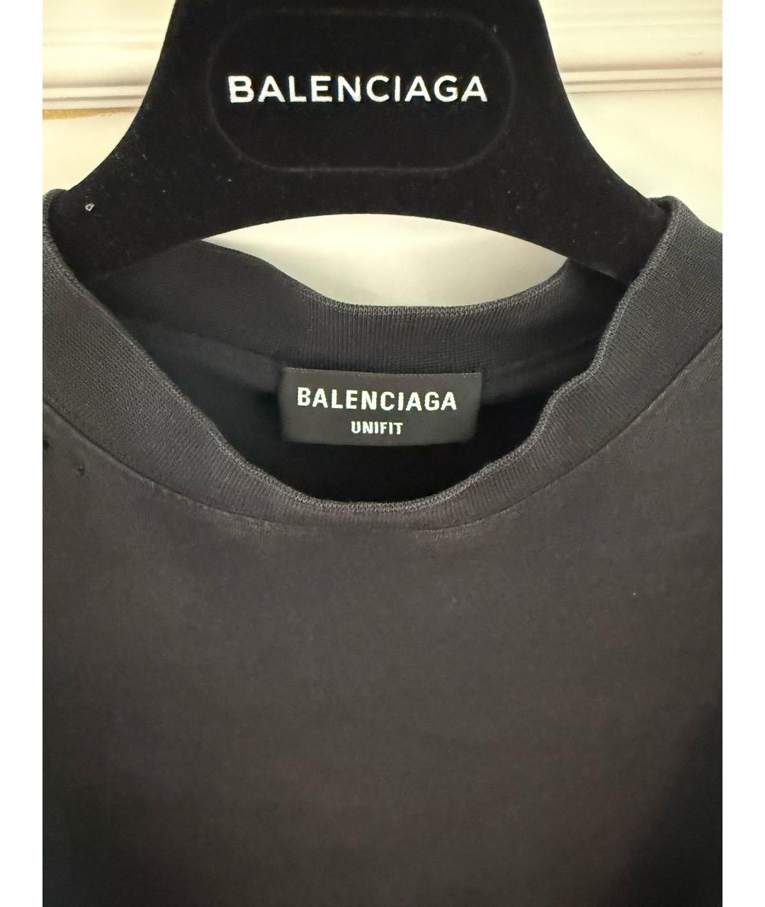 BALENCIAGA Серая хлопковая футболка, фото 3