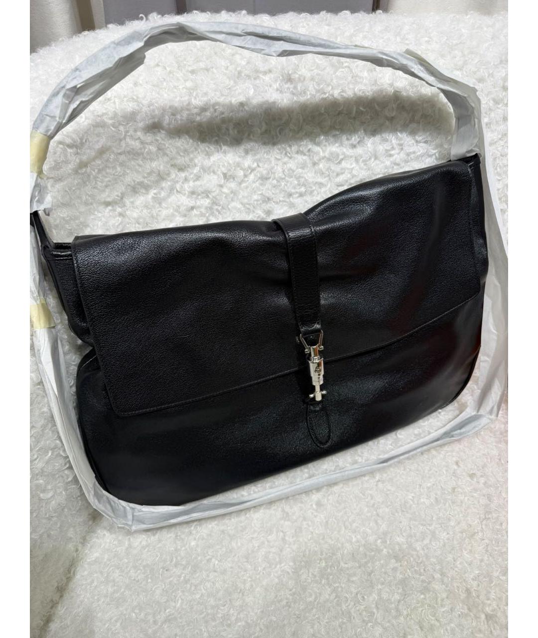GUCCI Черная кожаная сумка с короткими ручками, фото 2