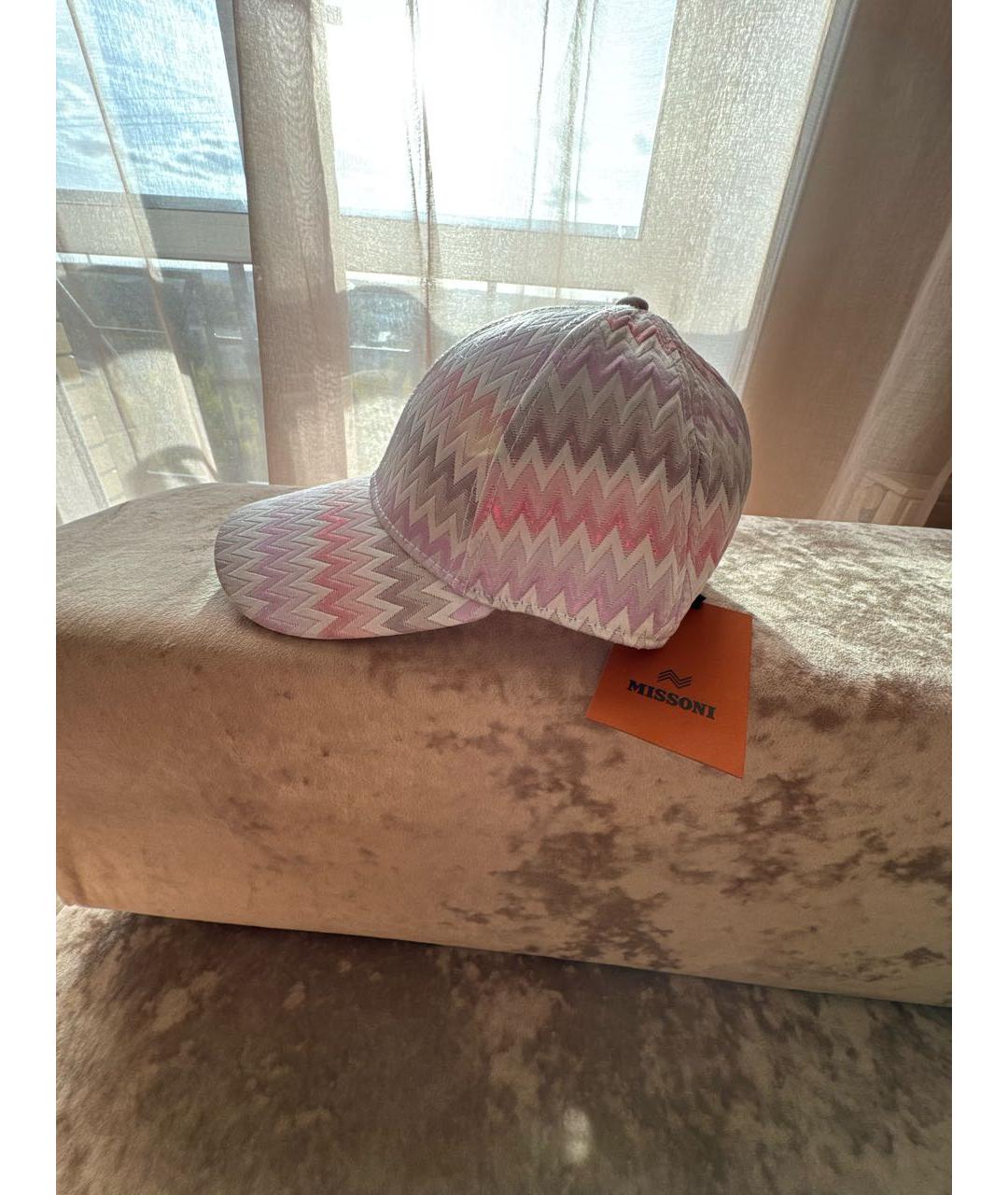 MISSONI Розовая синтетическая кепка, фото 2