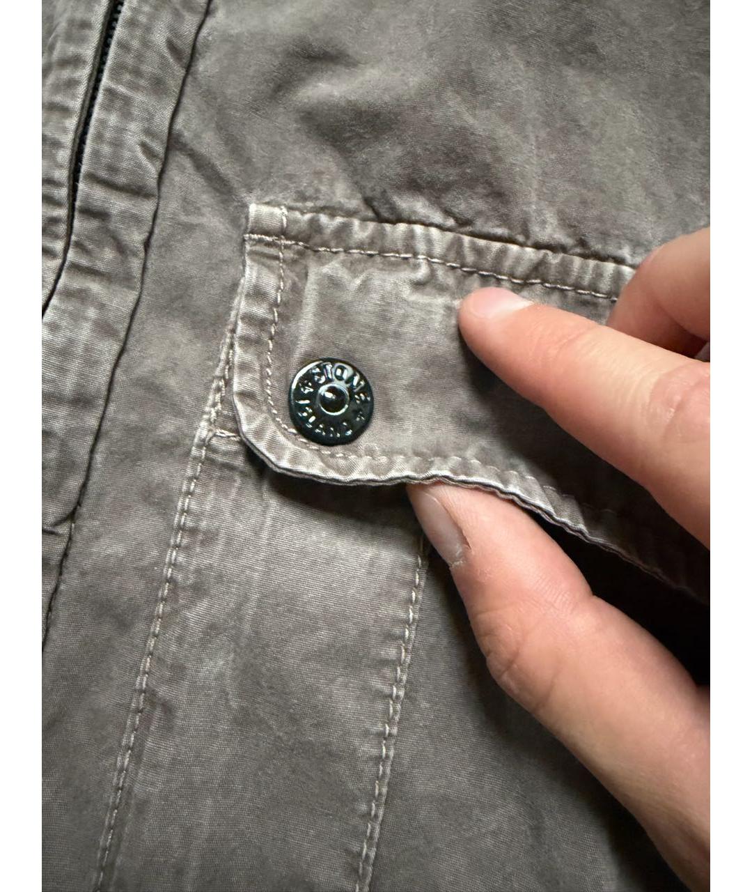STONE ISLAND Серая хлопковая куртка, фото 2