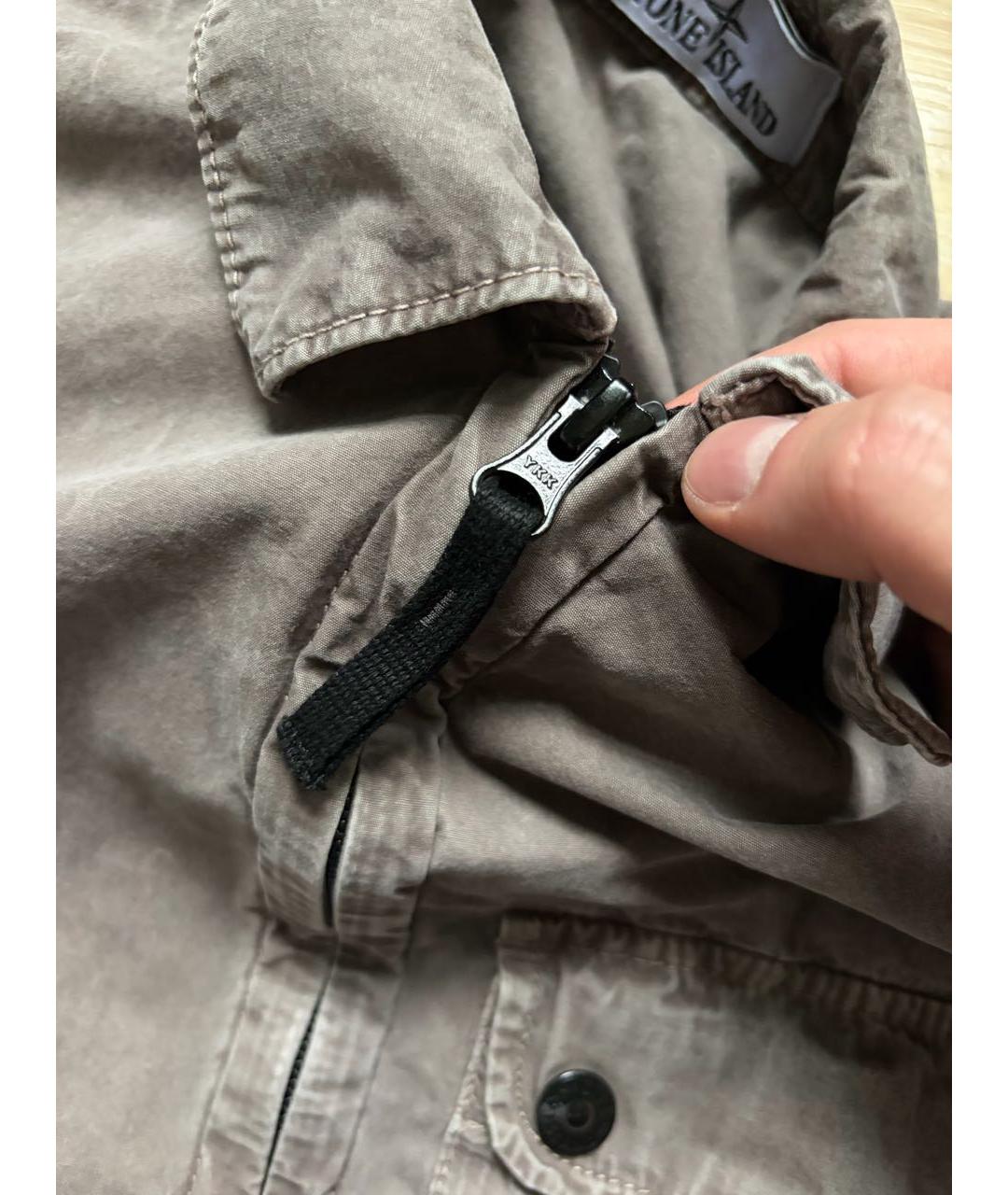 STONE ISLAND Серая хлопковая куртка, фото 3