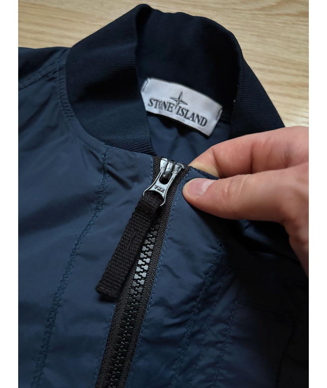 STONE ISLAND Темно-синяя нейлоновая куртка, фото 2