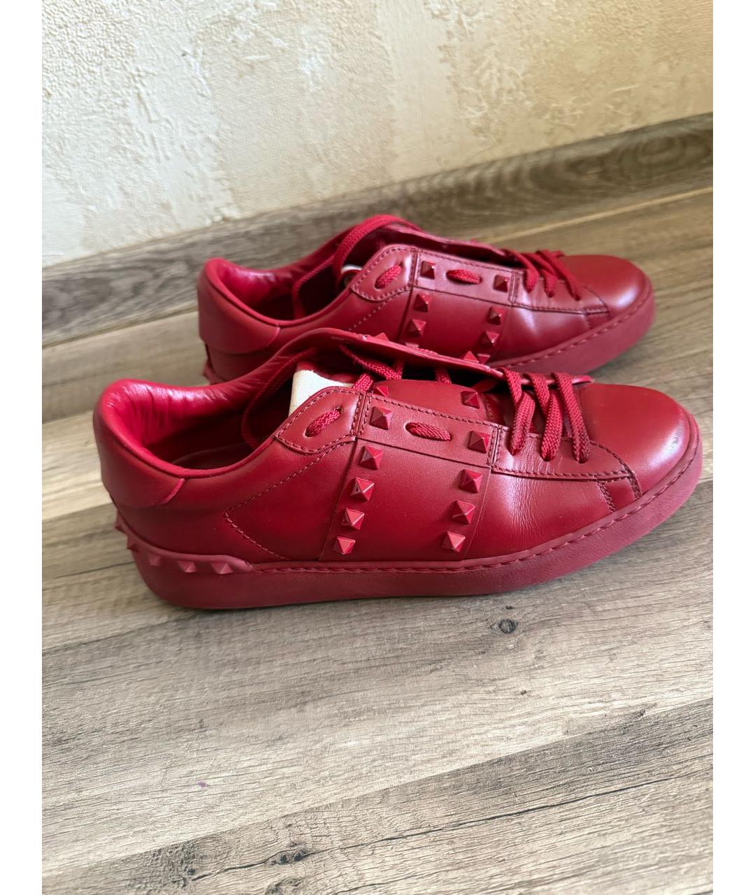 VALENTINO Красные кожаные кеды, фото 9