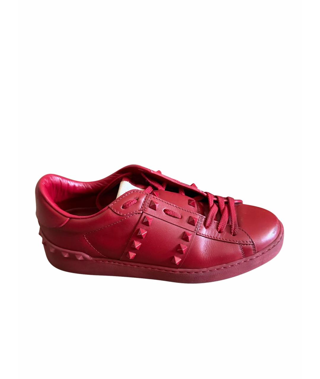 VALENTINO Красные кожаные кеды, фото 1