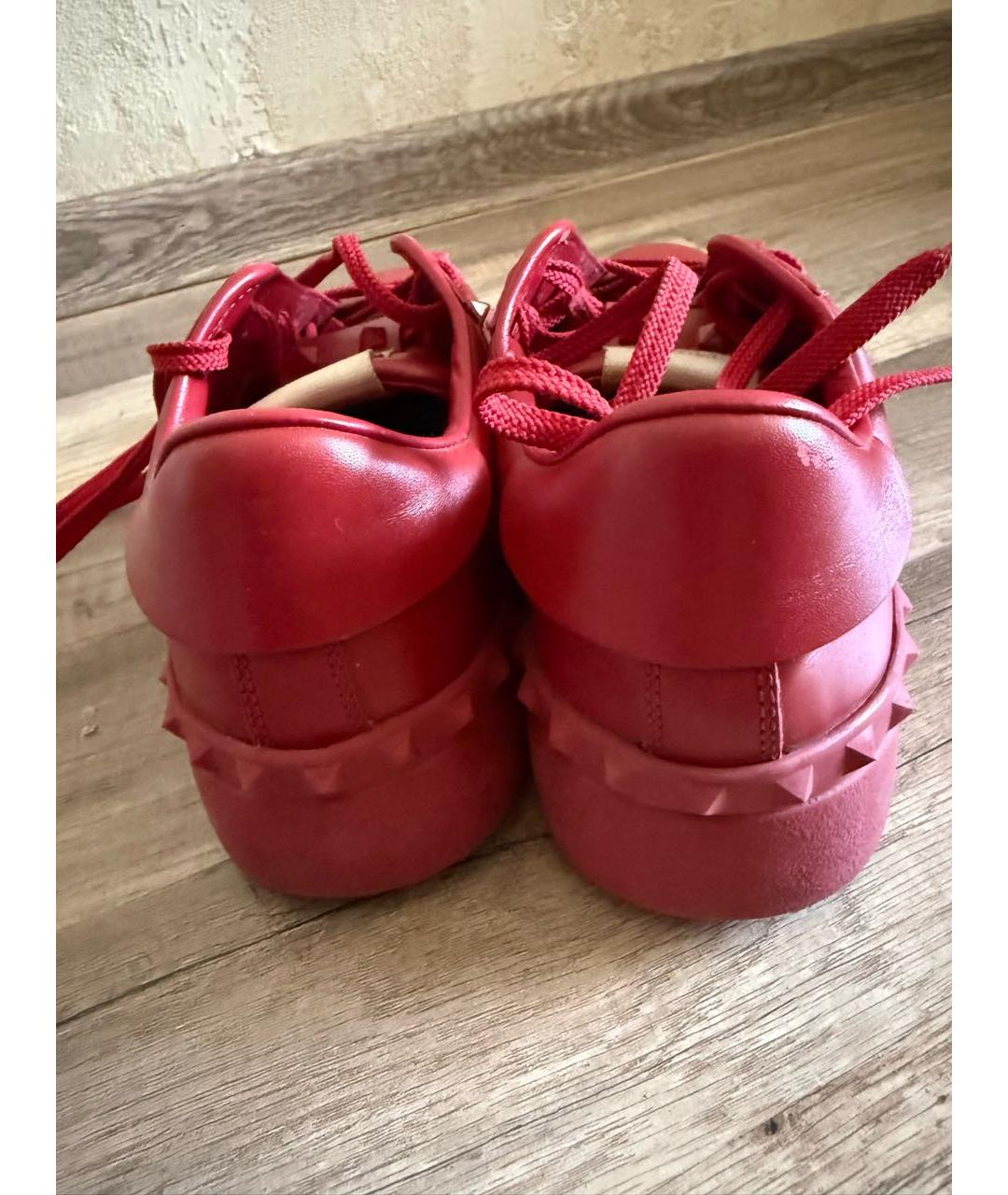 VALENTINO Красные кожаные кеды, фото 4
