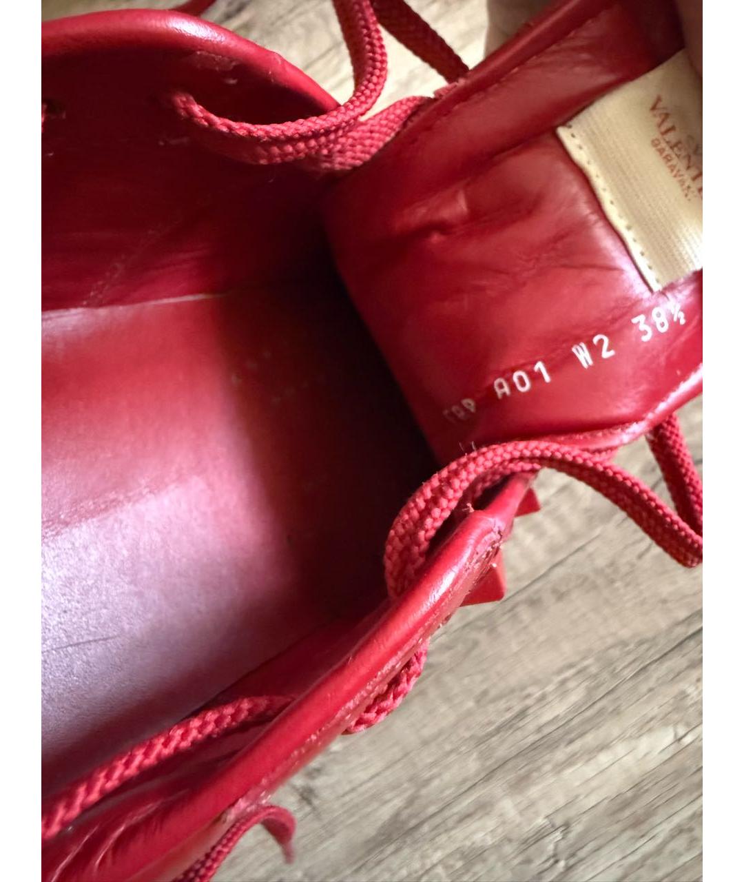 VALENTINO Красные кожаные кеды, фото 5