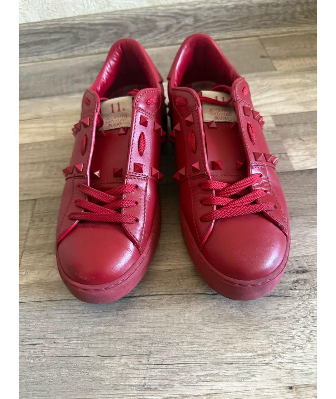 VALENTINO Красные кожаные кеды, фото 2