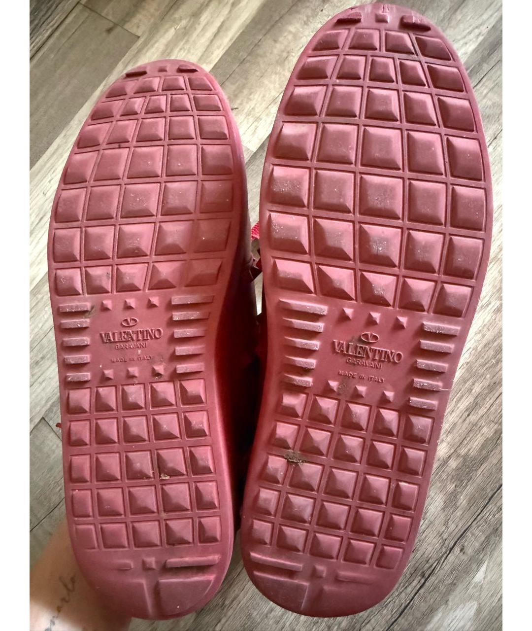 VALENTINO Красные кожаные кеды, фото 6