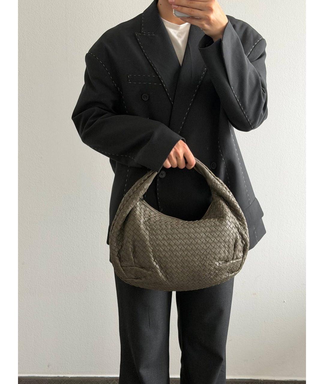 BOTTEGA VENETA Серая кожаная сумка тоут, фото 6