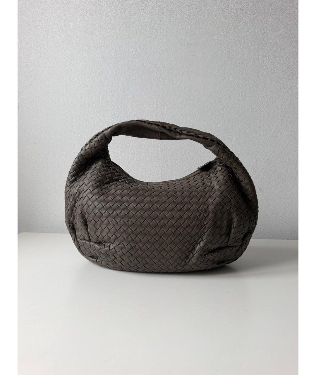 BOTTEGA VENETA Серая кожаная сумка тоут, фото 7