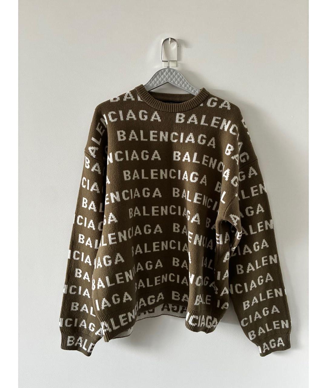 BALENCIAGA Коричневый шерстяной джемпер / свитер, фото 8