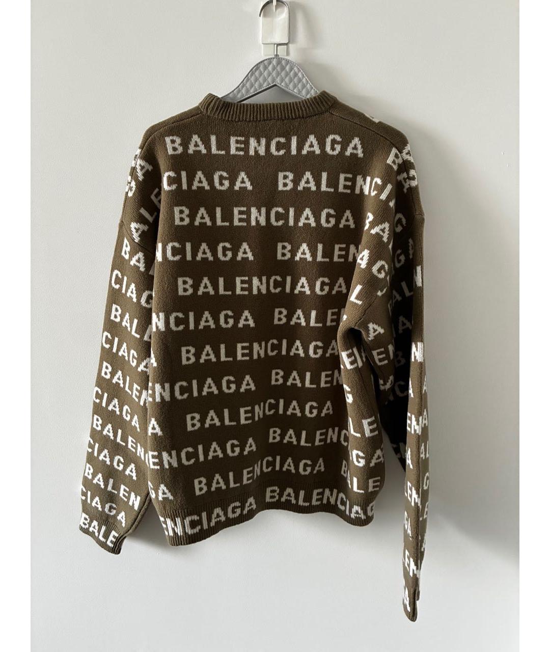 BALENCIAGA Коричневый шерстяной джемпер / свитер, фото 2