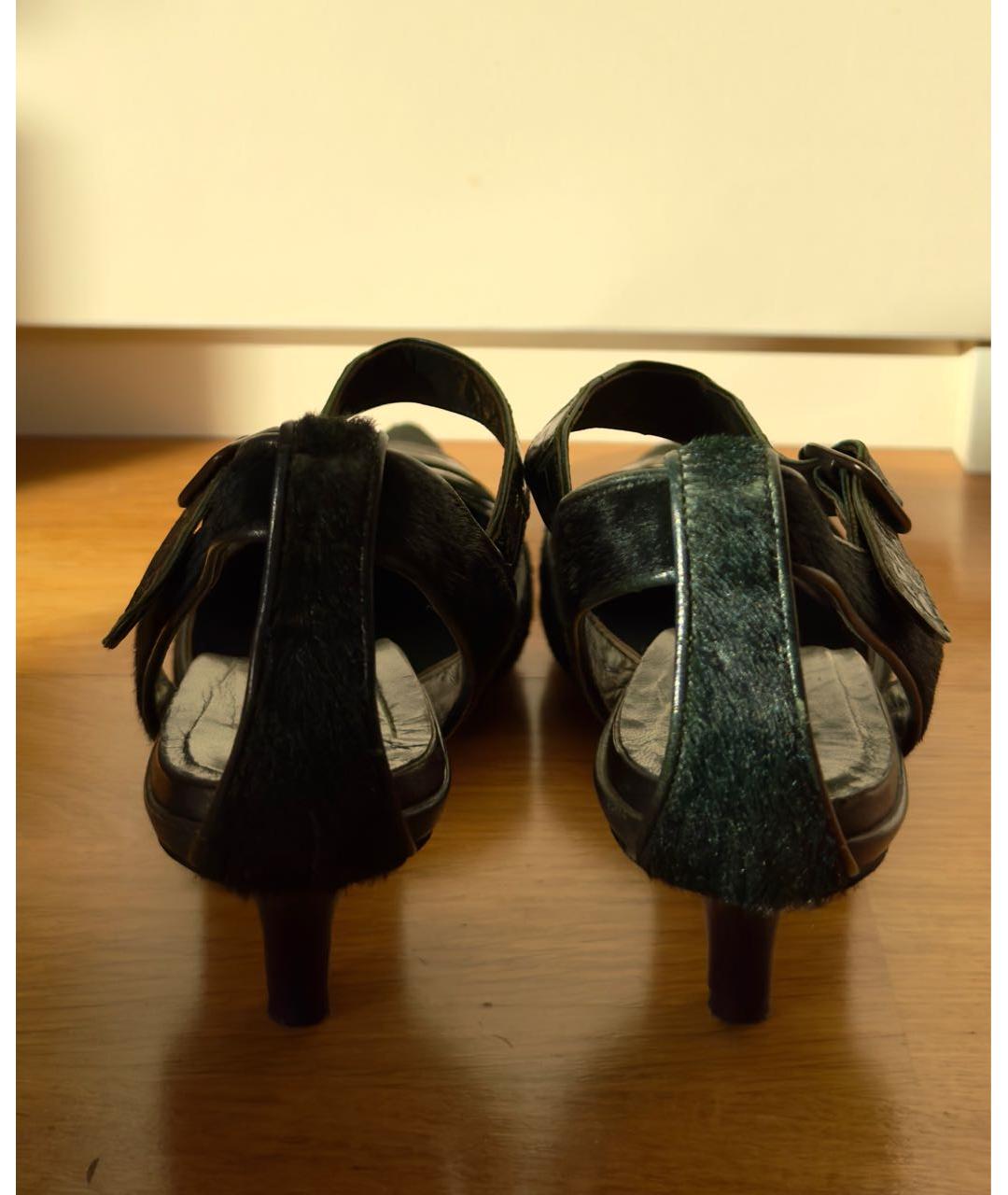 MANOLO BLAHNIK Зеленые туфли из кожи крокодила, фото 7