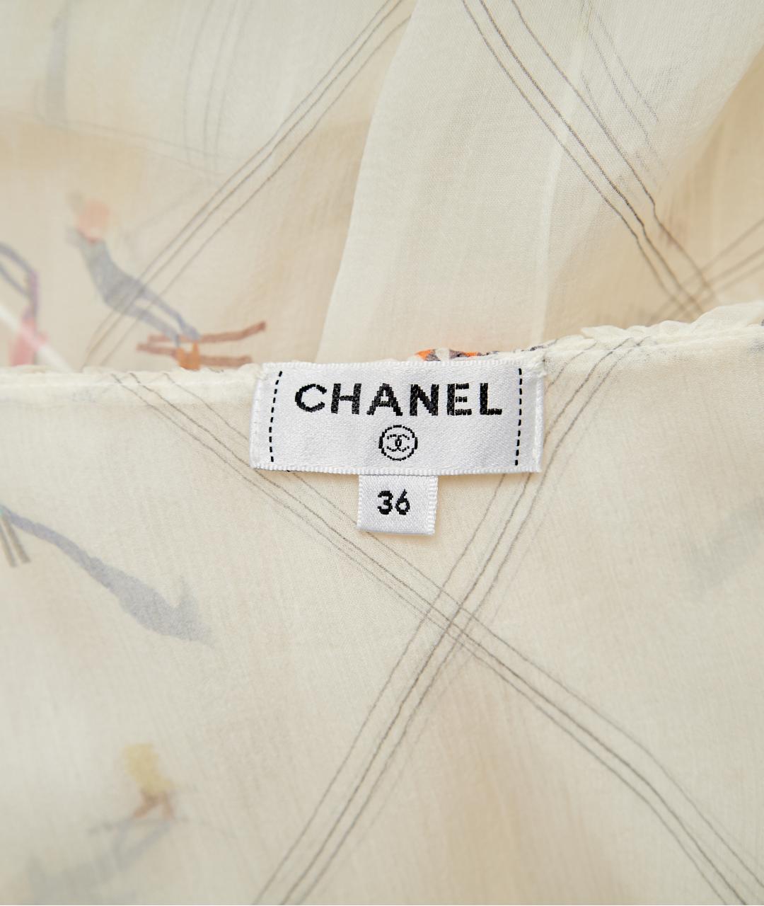 CHANEL Бежевое шелковое коктейльное платье, фото 3