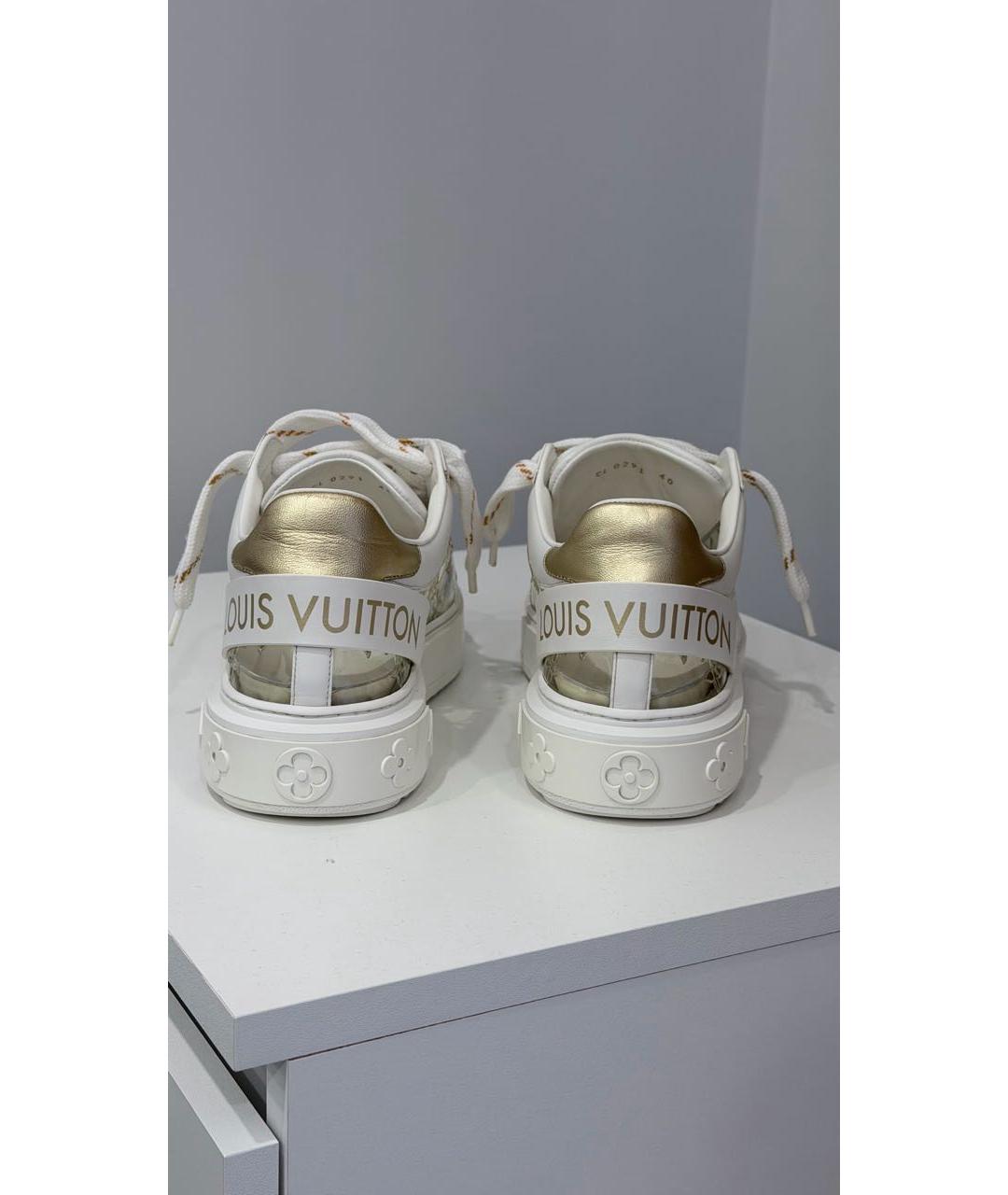 LOUIS VUITTON Белые кожаные кеды, фото 4