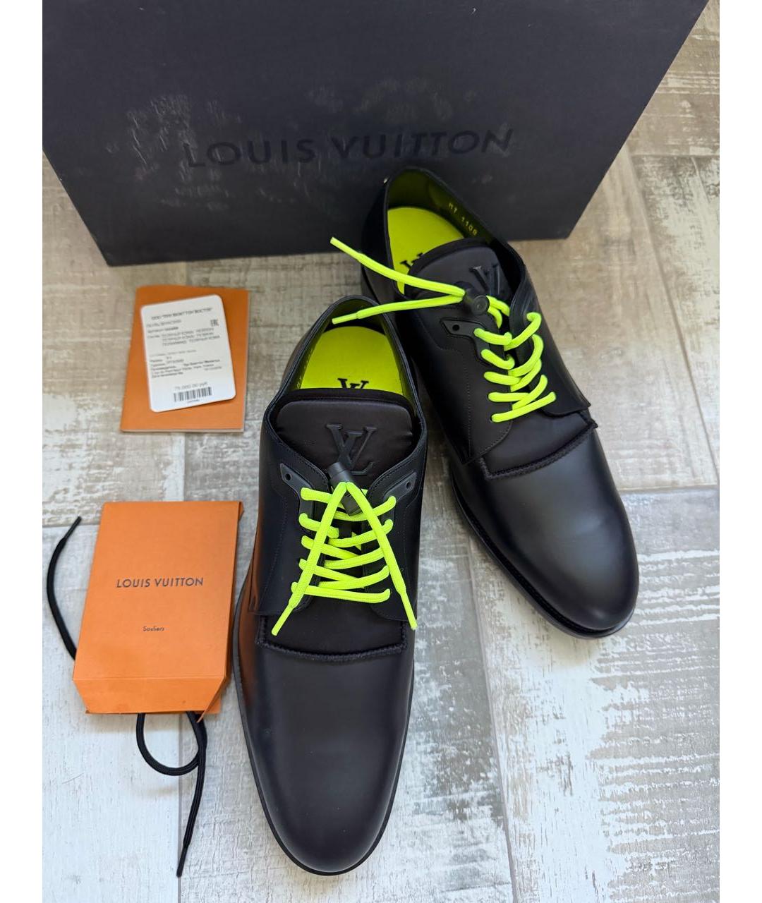 LOUIS VUITTON Черные кожаные туфли, фото 4