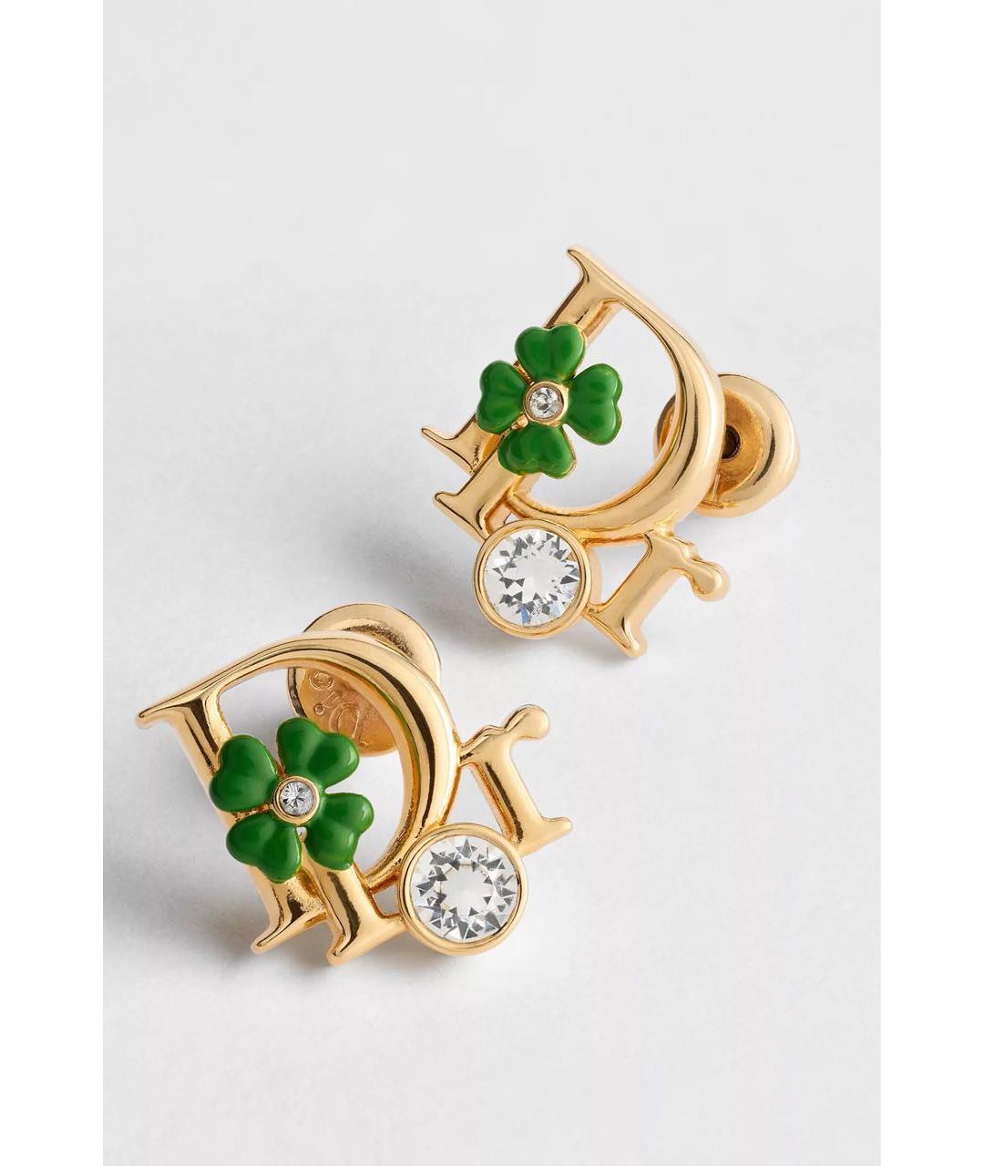 CHRISTIAN DIOR Золотые металлические серьги, фото 4