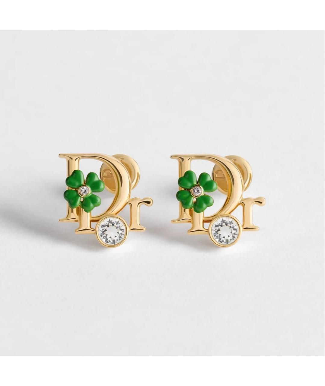 CHRISTIAN DIOR Золотые металлические серьги, фото 5