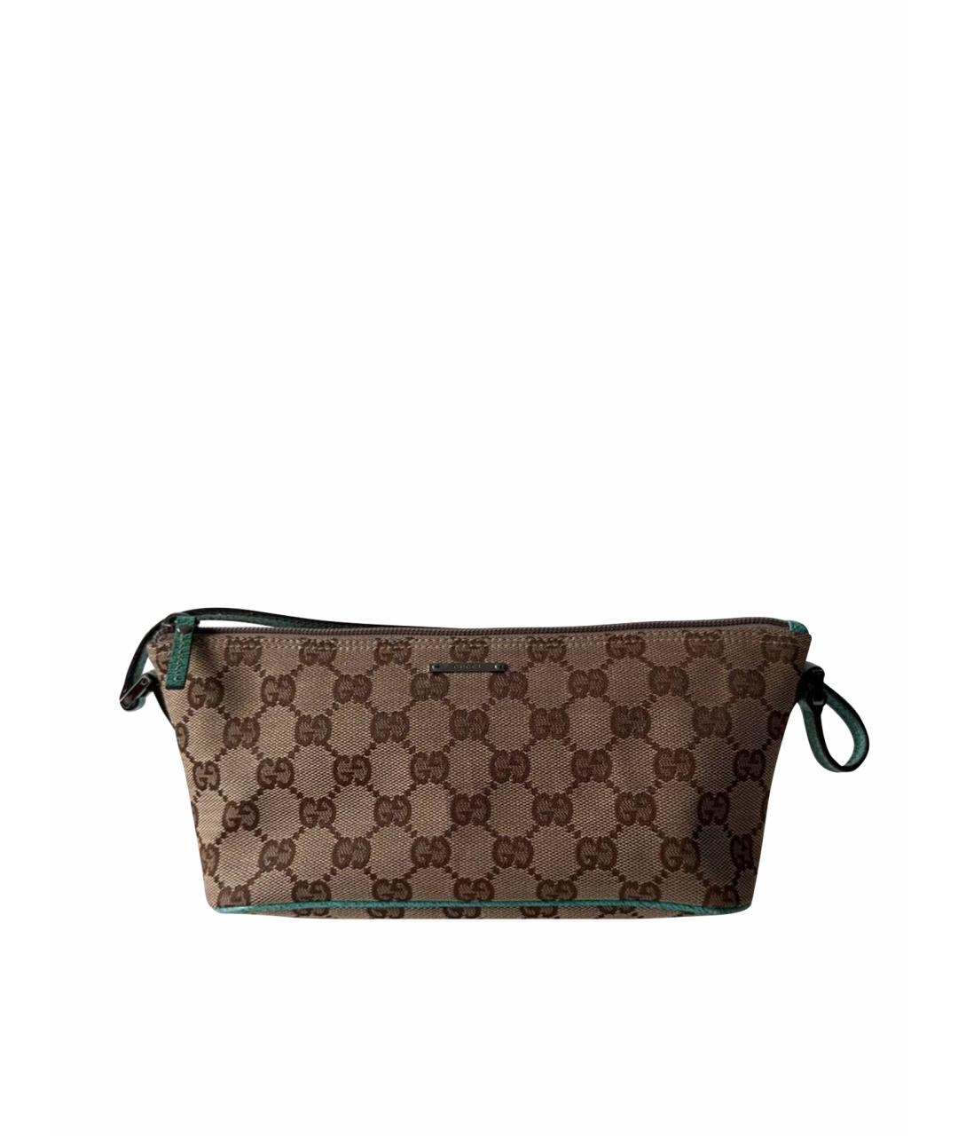 GUCCI Бежевая сумка с короткими ручками из канвы, фото 1