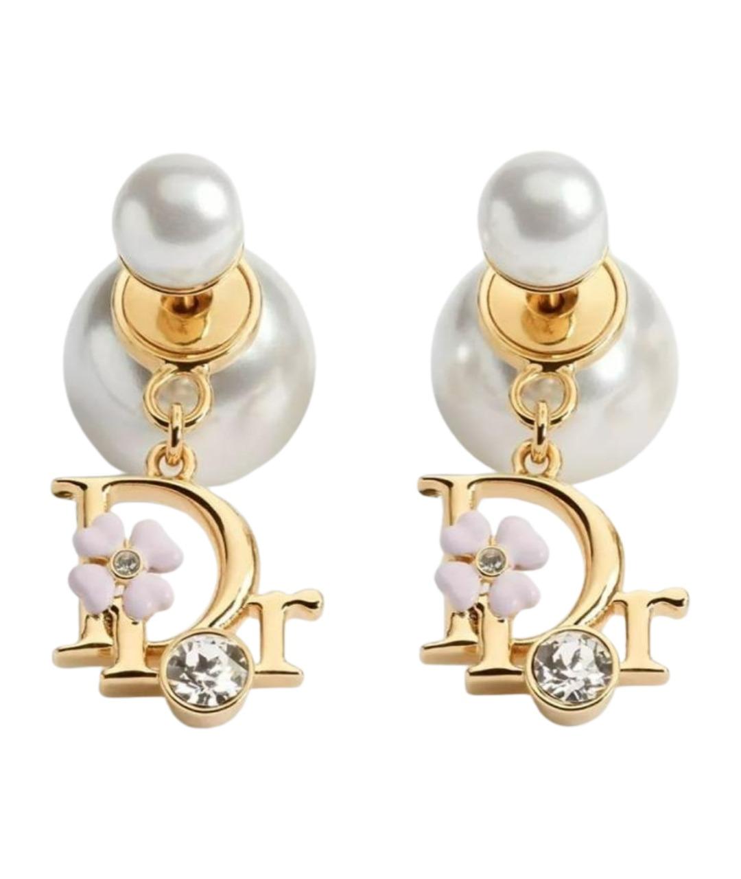 CHRISTIAN DIOR Золотые металлические серьги, фото 1