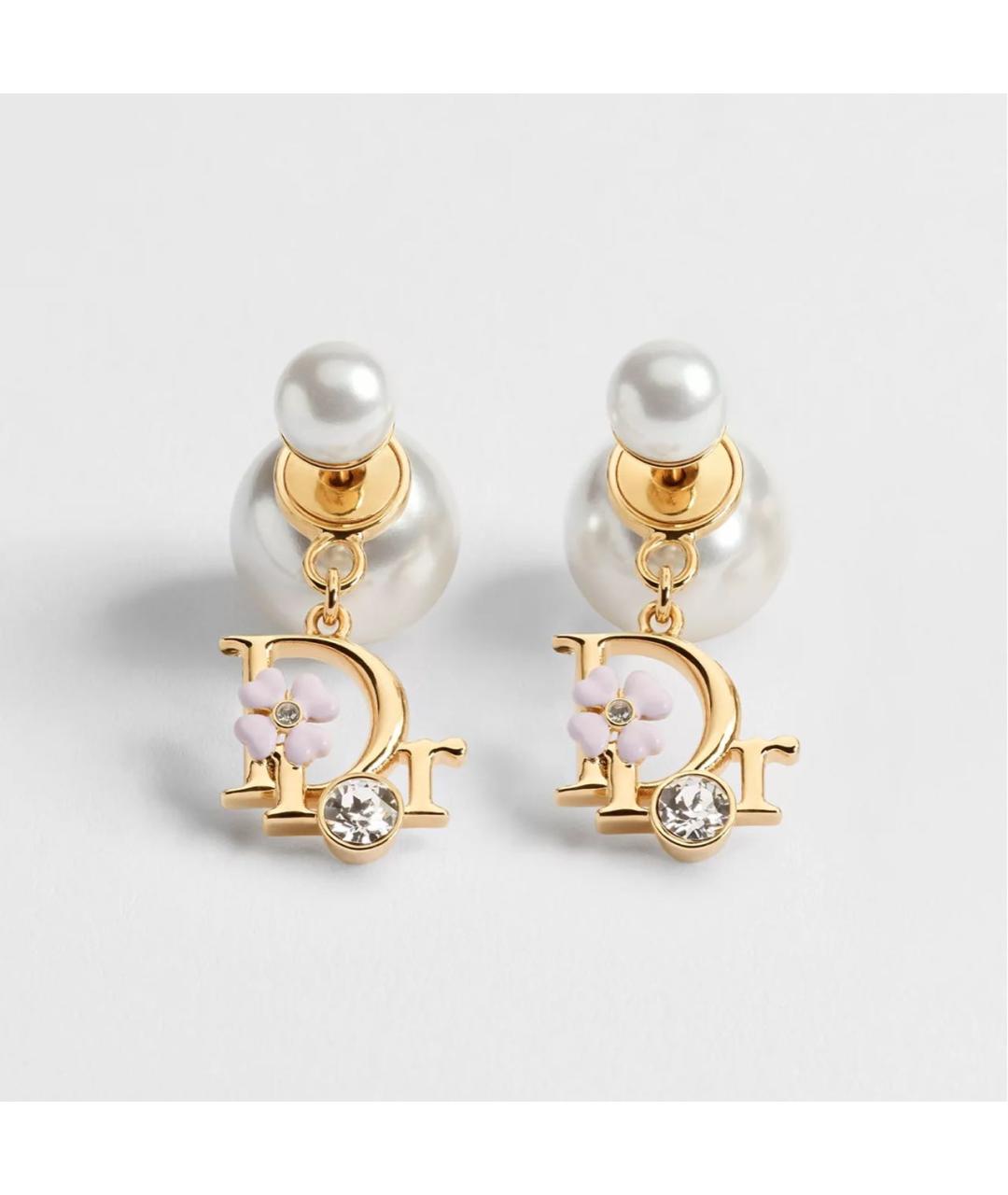CHRISTIAN DIOR Золотые металлические серьги, фото 4