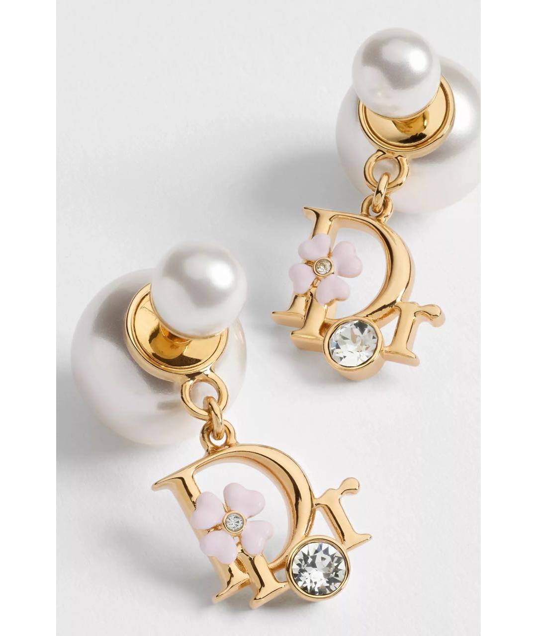 CHRISTIAN DIOR Золотые металлические серьги, фото 3