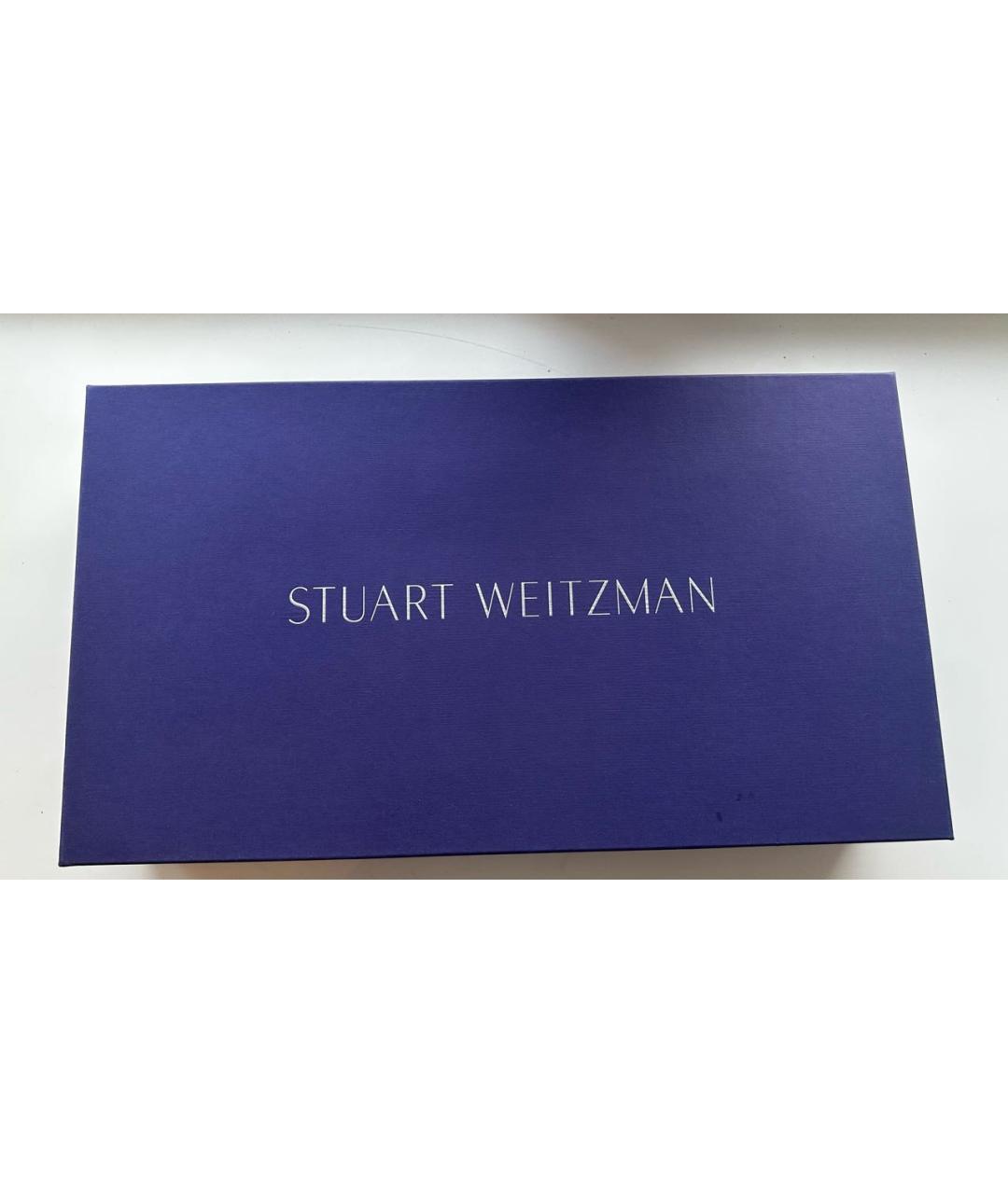 STUART WEITZMAN Черные кожаные босоножки, фото 7