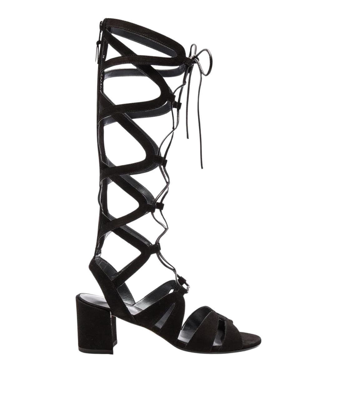 STUART WEITZMAN Черные кожаные босоножки, фото 1