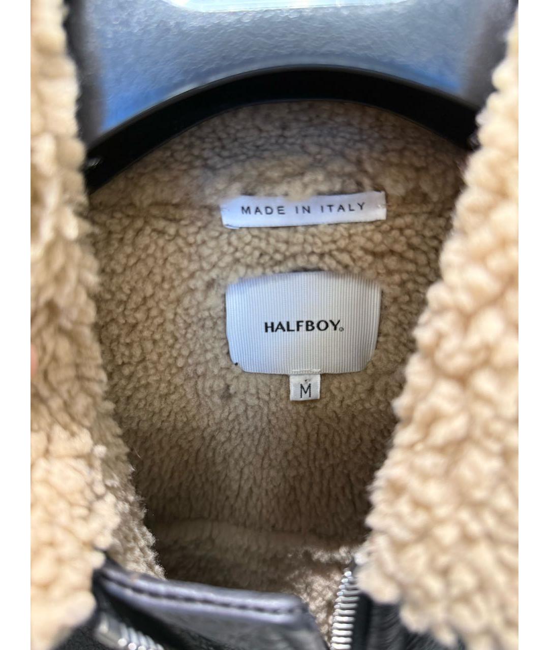 HALFBOY Черная кожаная дубленка, фото 3