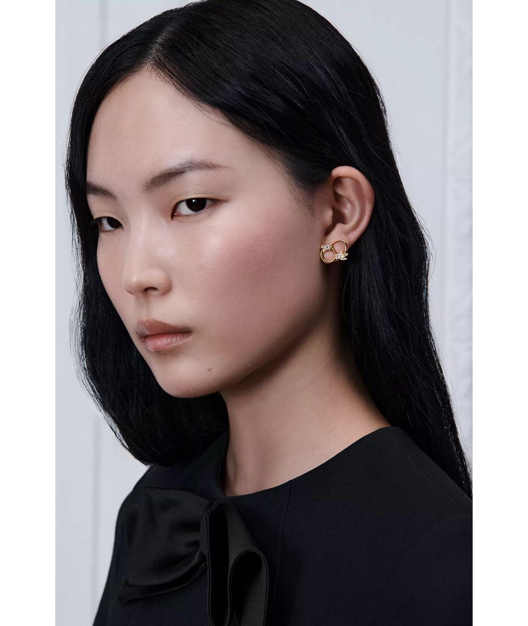 CHRISTIAN DIOR Золотые металлические серьги, фото 2