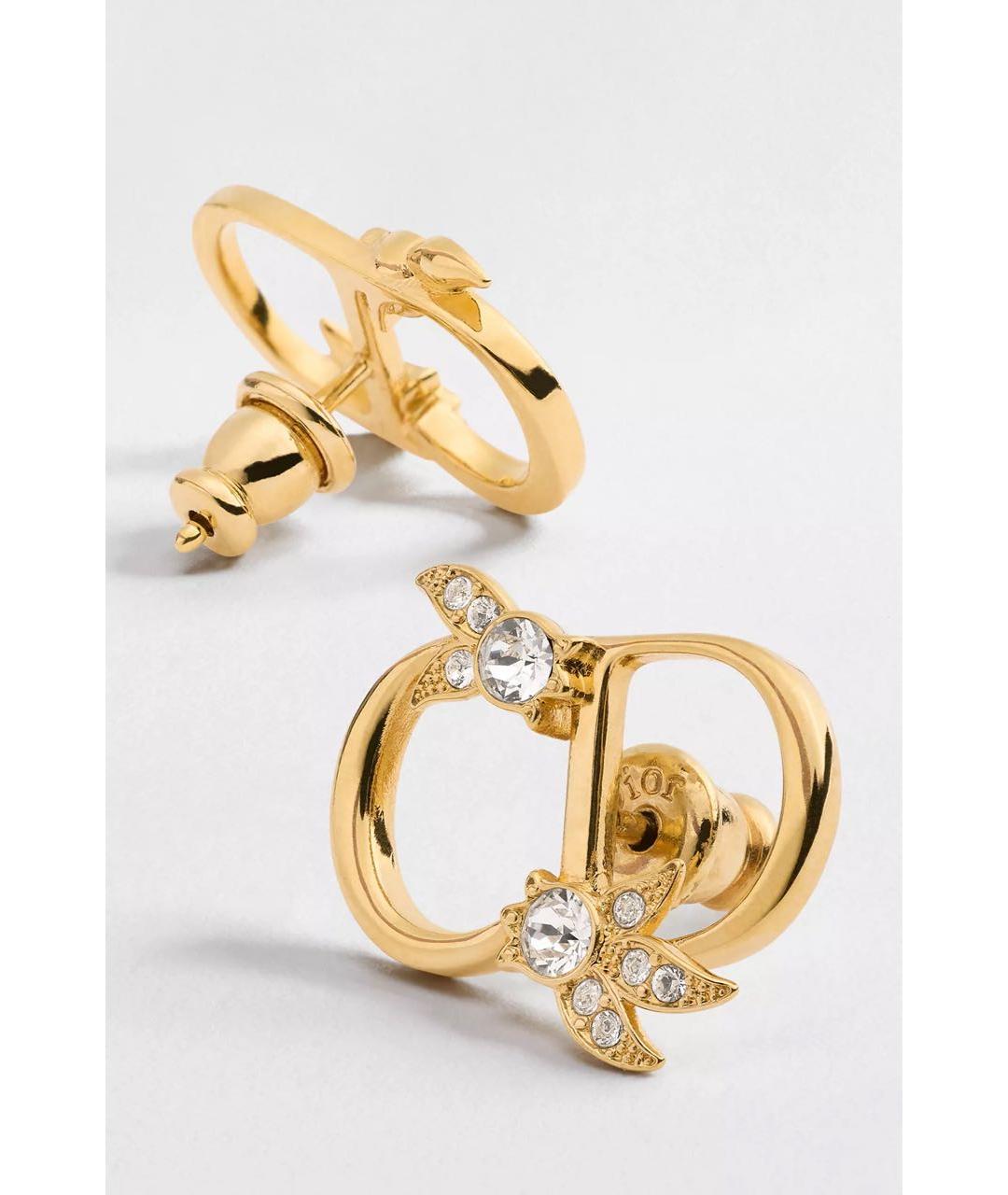 CHRISTIAN DIOR Золотые металлические серьги, фото 3