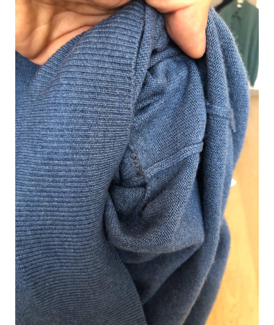 BRUNELLO CUCINELLI Синий кашемировый джемпер / свитер, фото 9
