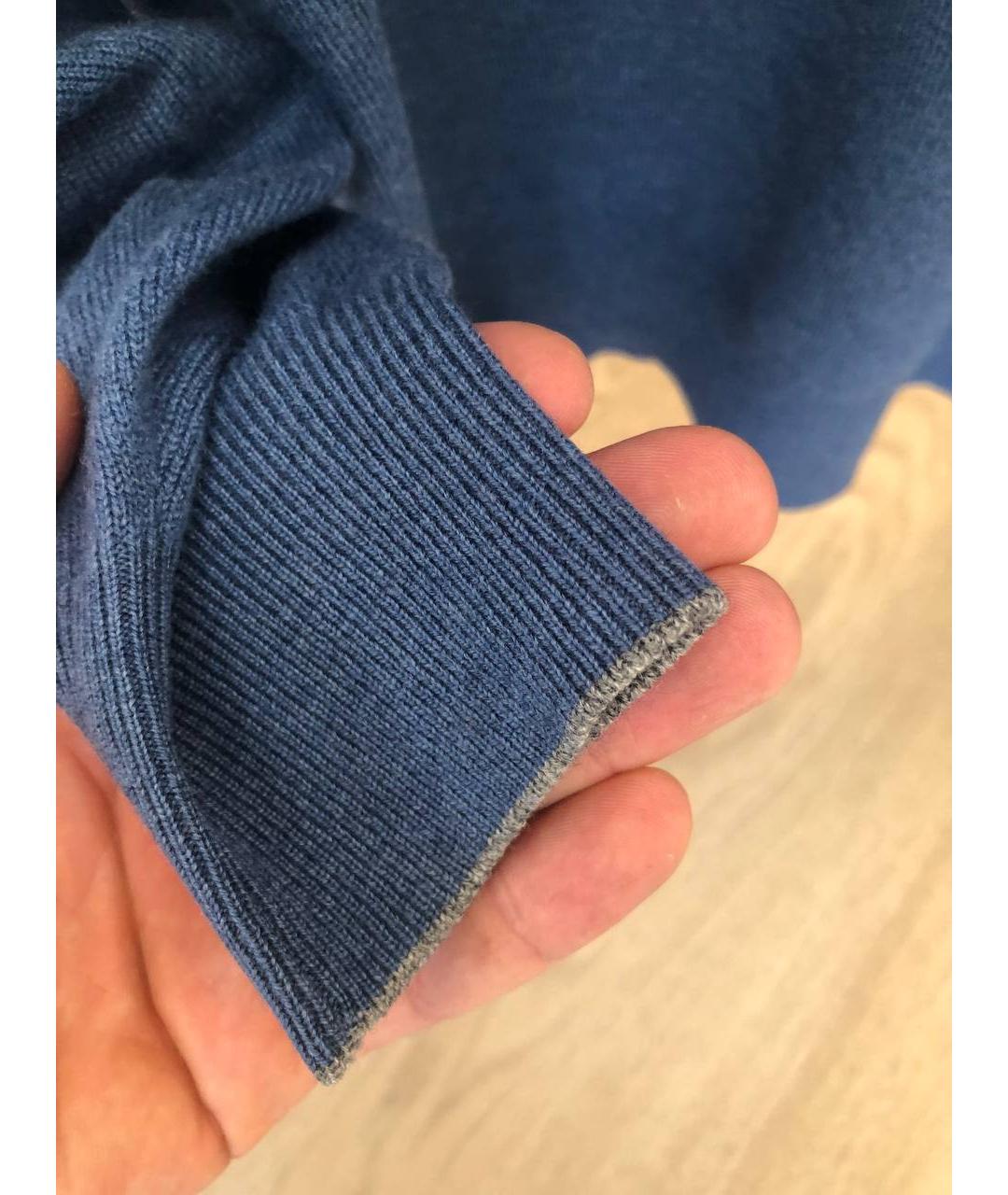 BRUNELLO CUCINELLI Синий кашемировый джемпер / свитер, фото 6