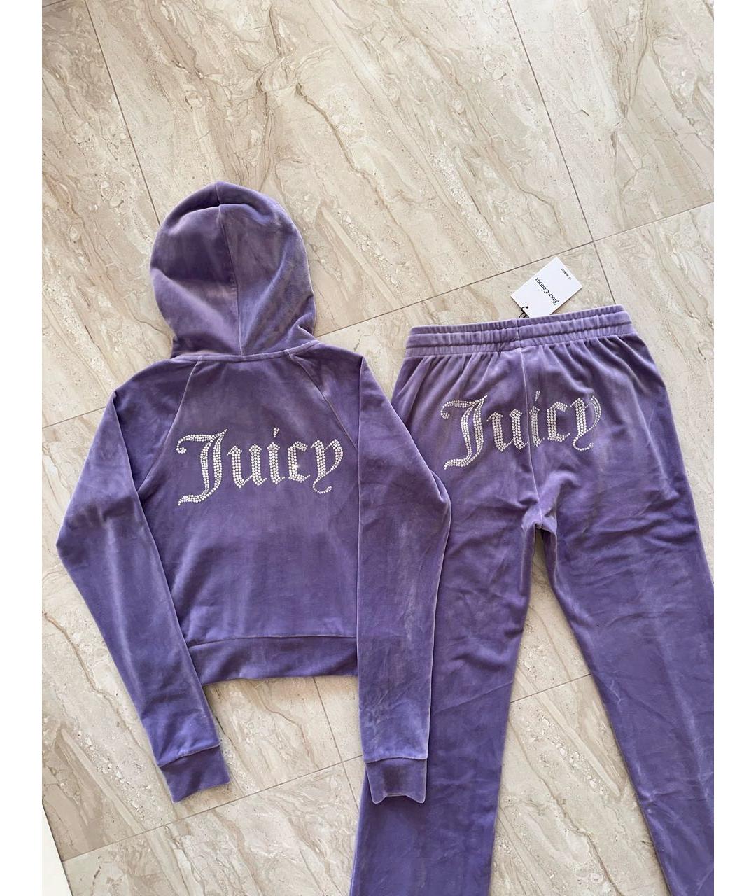 JUICY COUTURE Фиолетовый велюровый спортивные костюмы, фото 2